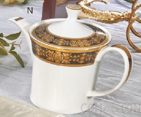 Bonechina Golden Pattan Luxury Teapot 700cc