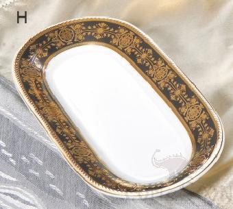 Bonechina Golden Pattan Luxury Towel Plate 7.25&quot;