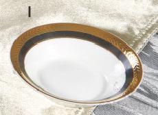 Bonechina Golden Pattan Luxury Sauce Dish 3.15&quot;