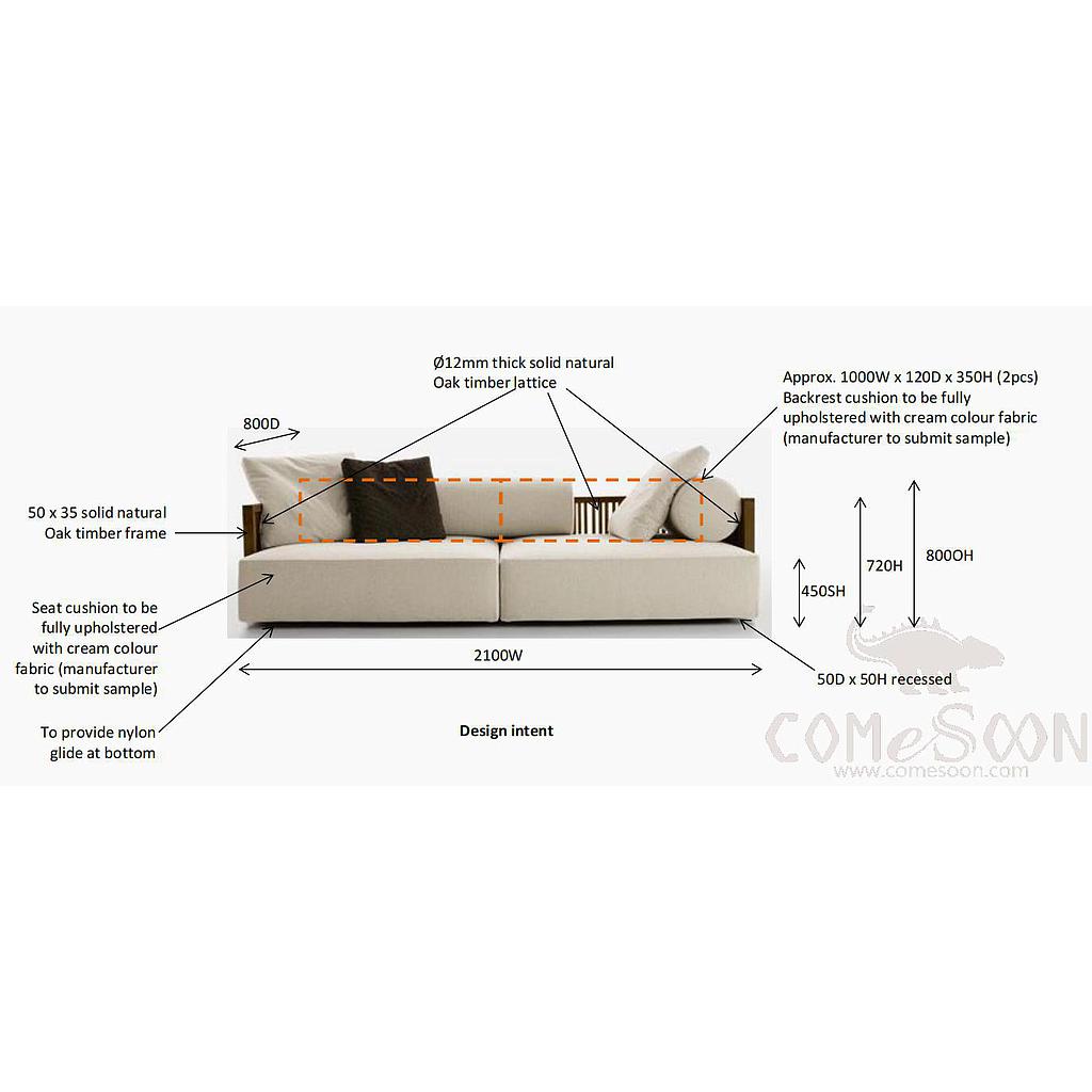 Solid wood sofa (customized product) -210*80*80cm