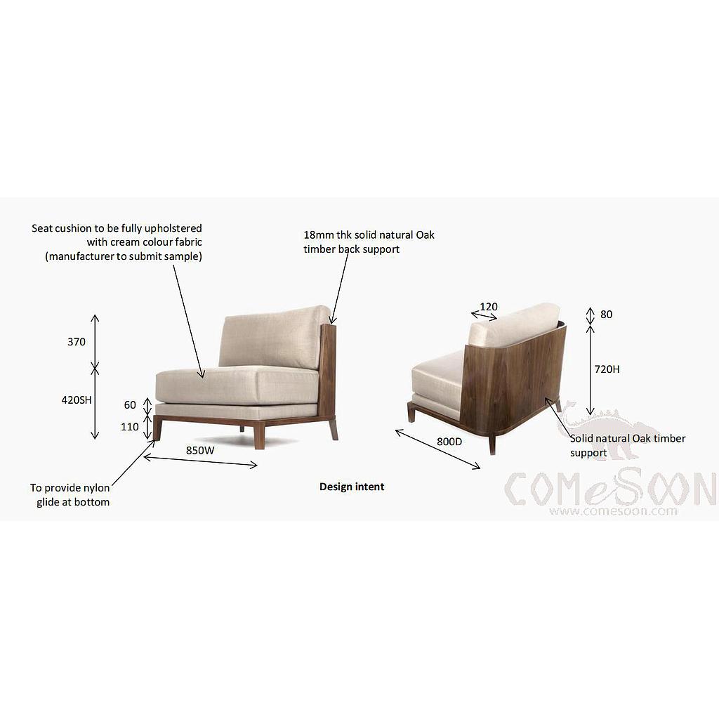 Solid wood sofa chair (customized product) -75*70*77cm