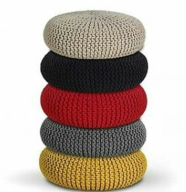 Cotton Woven Sofa Stool-φ70*20cm