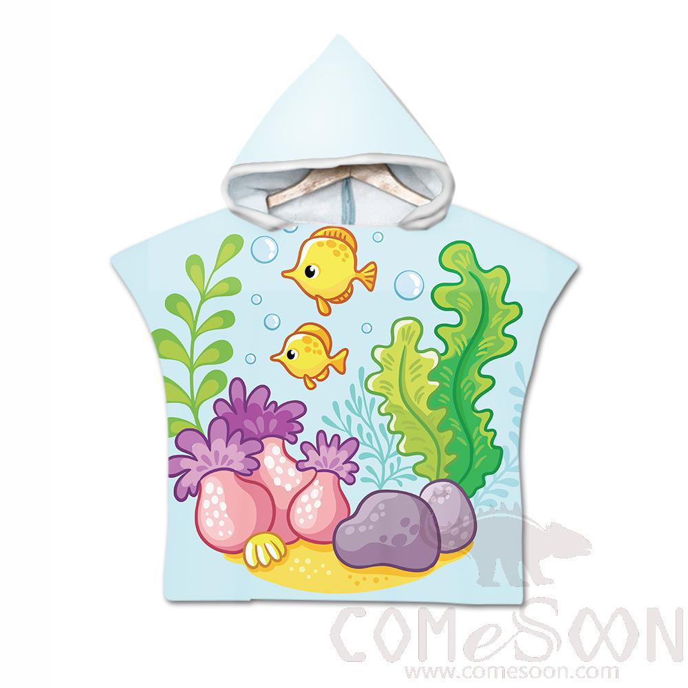 Kid's Cape Beach Towel,Microfiber，60*80cm