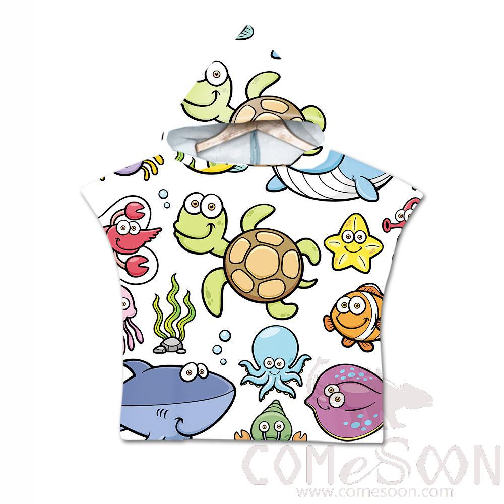 Kid's Cape Beach Towel,Microfiber，60*80cm