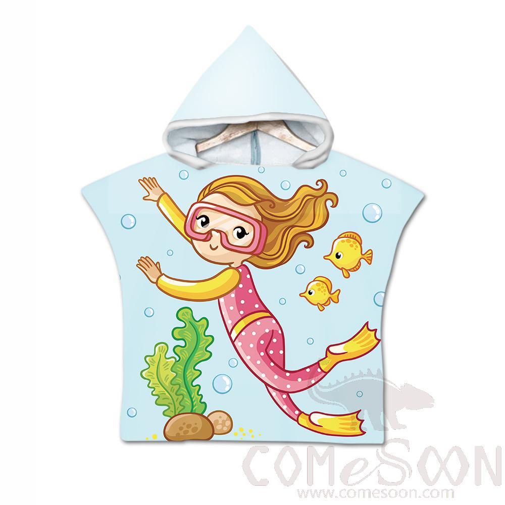 Kid's Cape Beach Towel,Microfiber，60*80cm