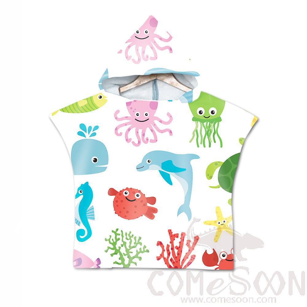 Kid's Cape Beach Towel,Microfiber，60*80cm