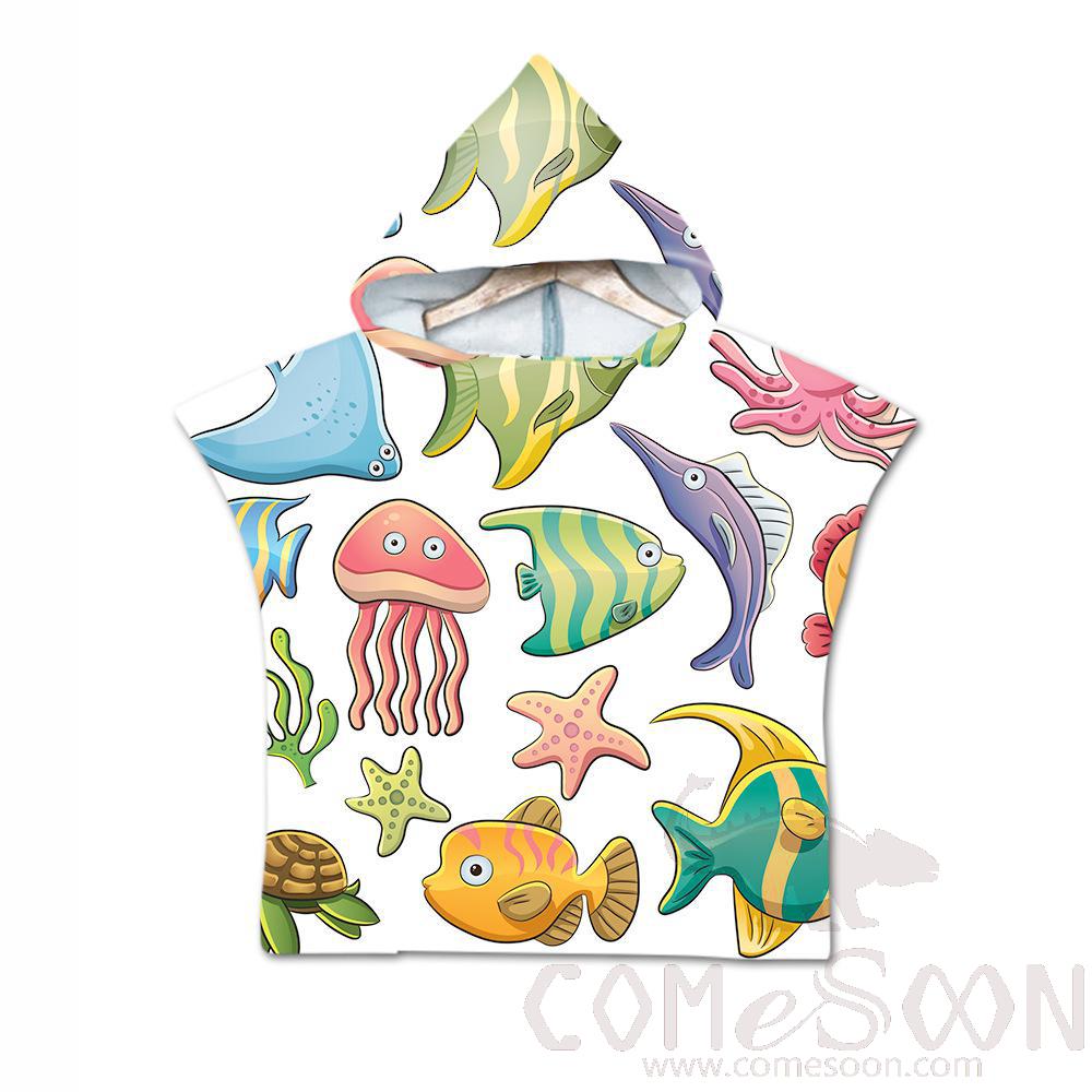Kid's Cape Beach Towel,Microfiber，60*80cm