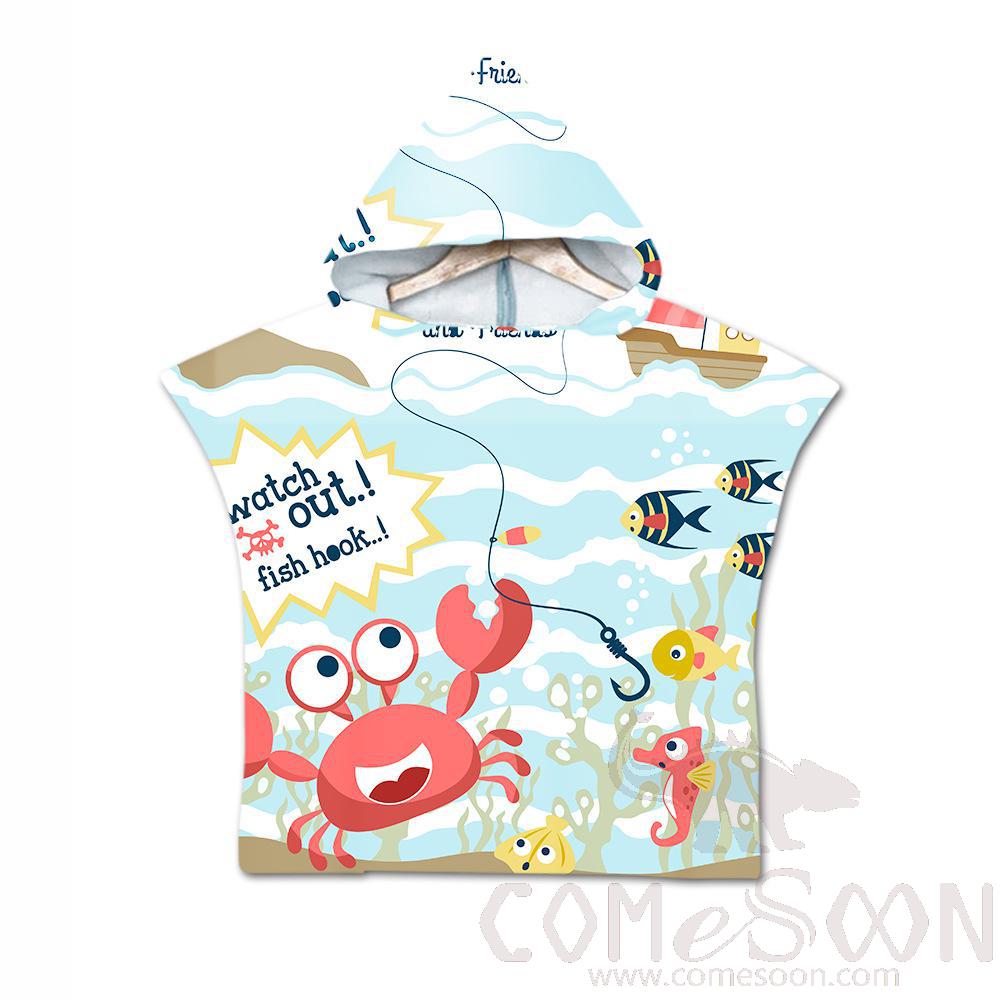 Kid's Cape Beach Towel,Microfiber，60*80cm
