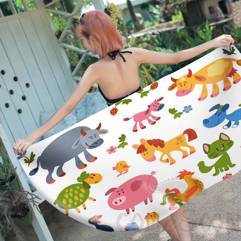 Cartoon Beach Towel,Microfiber ,150*70cm