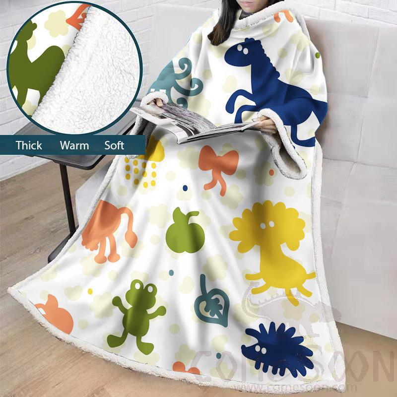 Cartoon Blanket With Sleeves,Crystal velvet ，127*178 CM