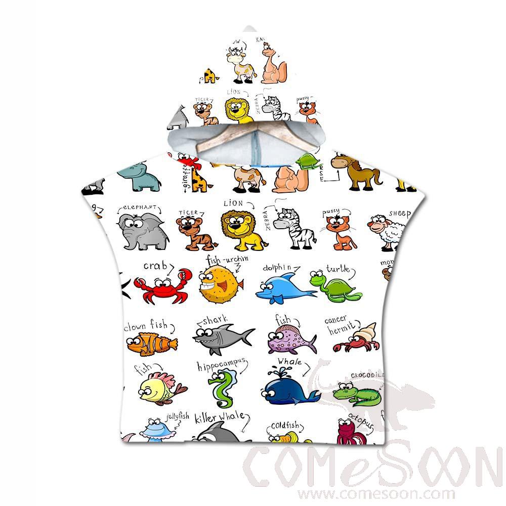 Kid's Cape Beach Towel,Microfiber，60*80cm