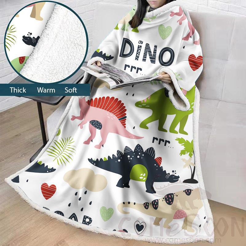 Cartoon Blanket With Sleeves,Crystal velvet ，127*178 CM