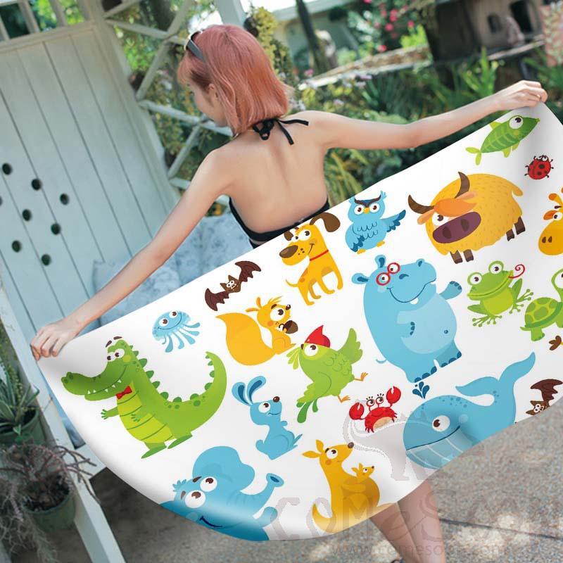 Cartoon Beach Towel,Microfiber ,150*70cm