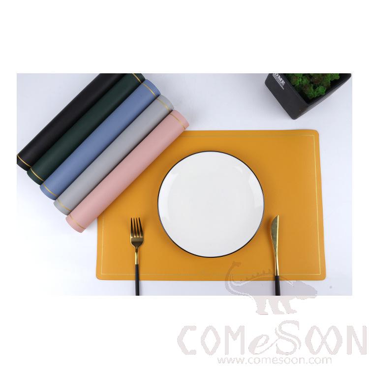 Placemat With Gold Border，PU ，L30*W45 CM