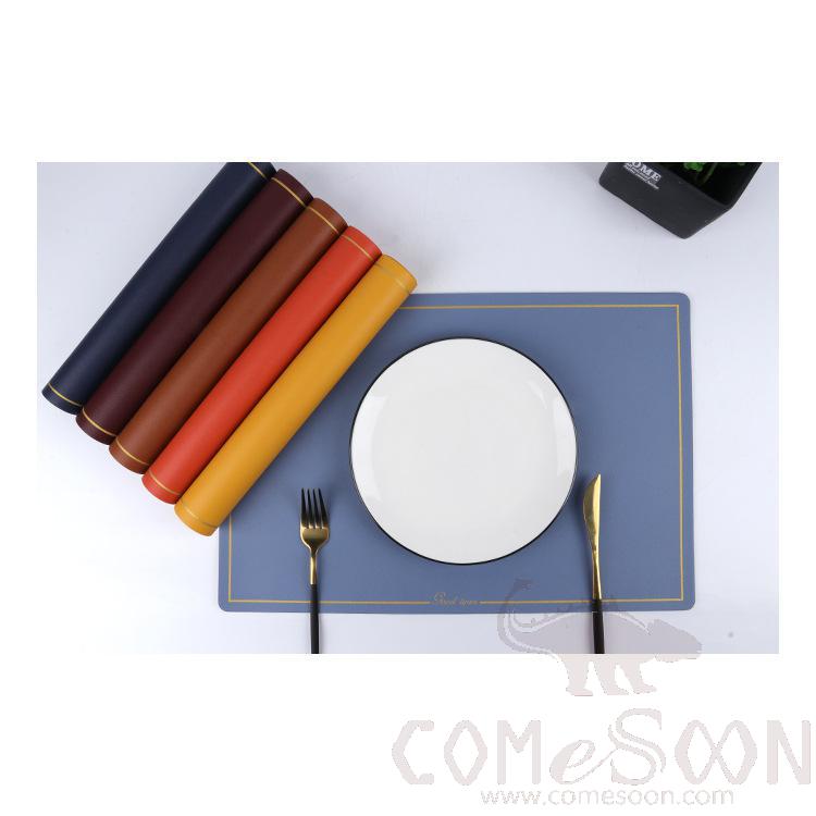 Placemat With Gold Border，PU ，L30*W45 CM
