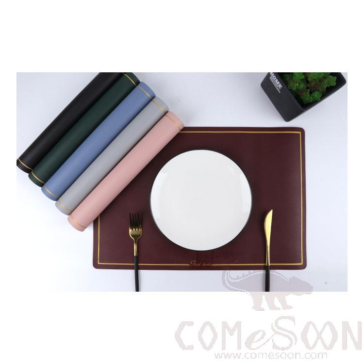 Placemat With Gold Border，PU ，L30*W45 CM