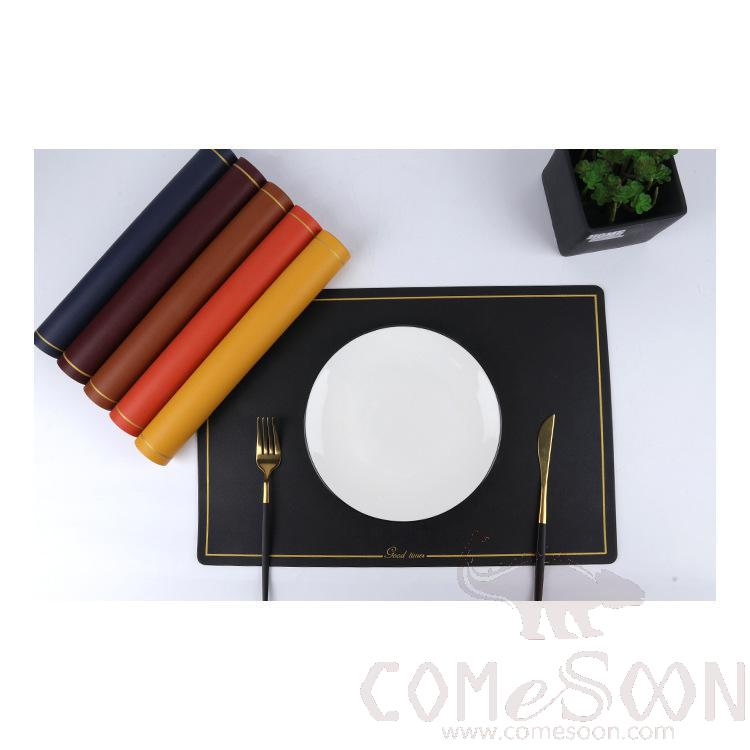 Placemat With Gold Border，PU ，L30*W45 CM