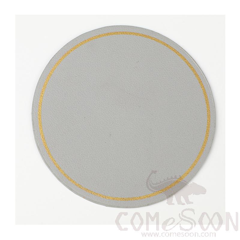 Coaster With Gold Border,PU，D10.2CM