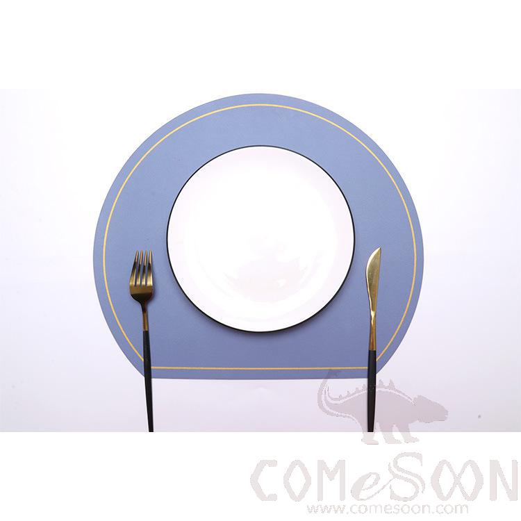 Placemat With Gold Border，PU ，L26*W33 CM