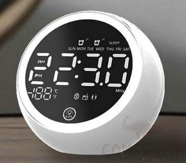 Bluetooth alarm clock loudspeaker,White,5W
