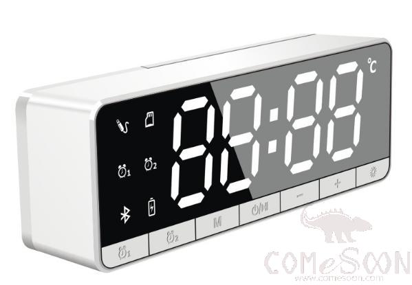 Bluetooth alarm speaker - two batteries - white - Upgrade style - 5W