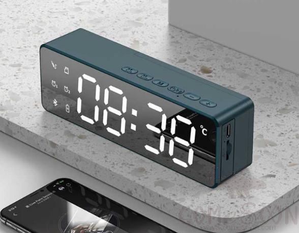 Bluetooth alarm speaker - English pronunciation (prompt tone) - single battery - Dark Blue - B119 Ordinary style