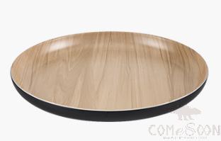 Wooden grain melamine round plate 28.4CM