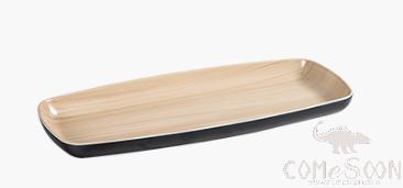 Wooden grain melamine square plate 27CM