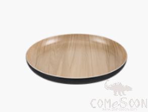 Wooden grain melamine round plate 19CM