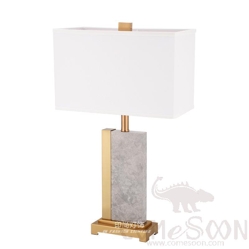 Marble Table Lamp-Marble + Metal + Fabric，5W,warm，400*200*690mm