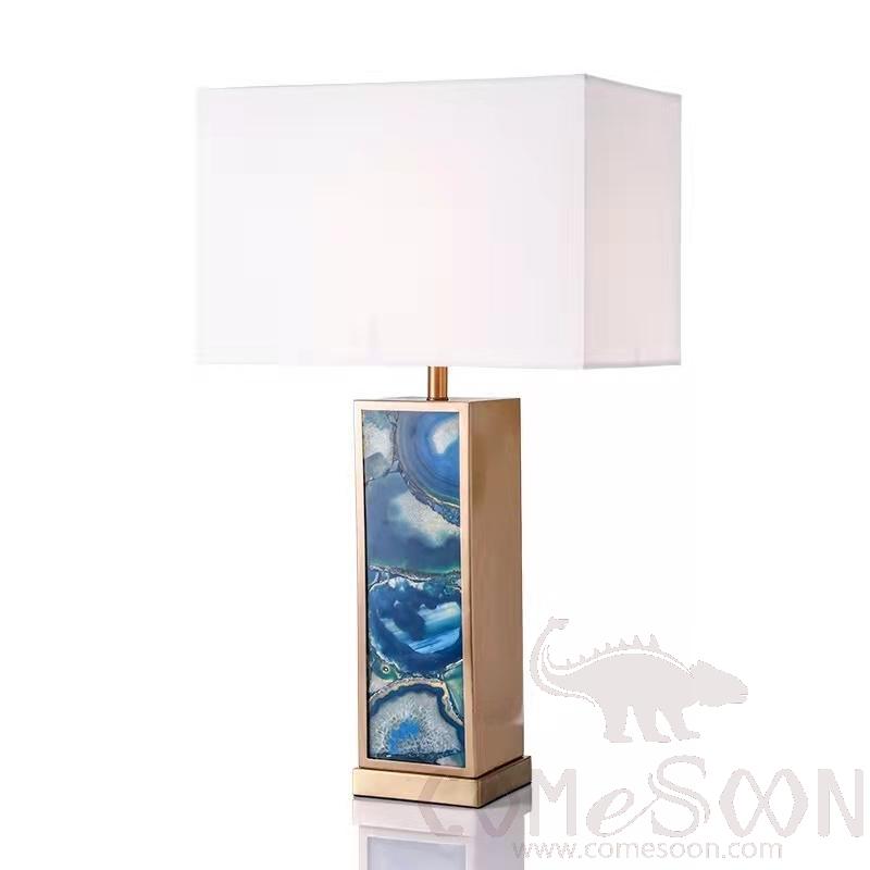 Table Lamp-Metal+Carnelian+Fabric，5W,warm，360*200*640mm