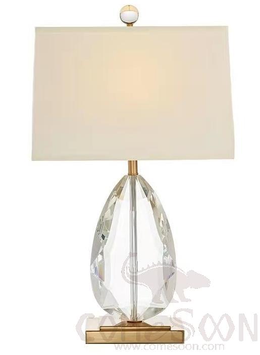 Table Lamp-Table + Metal + FabriMetal+Krystal+Fabricc，5W,warm，400*230*650mm