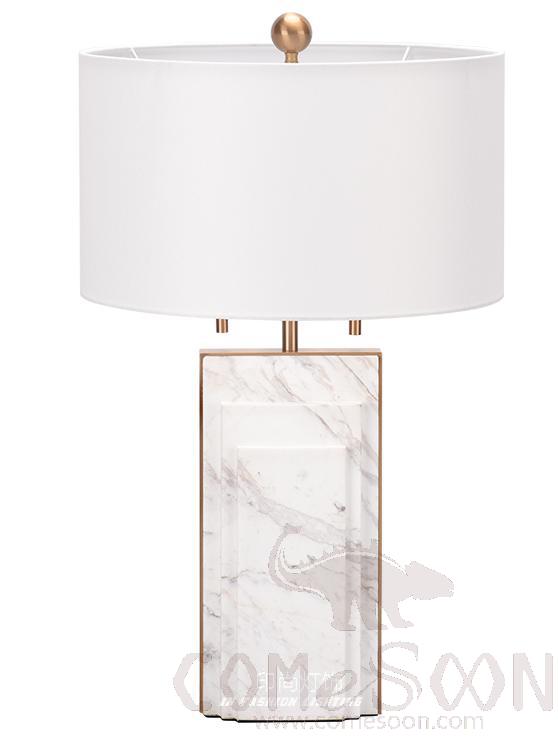 Ceramic Table Lamp-Marble + Metal + Fabric，5W,warm，400*400*670mm