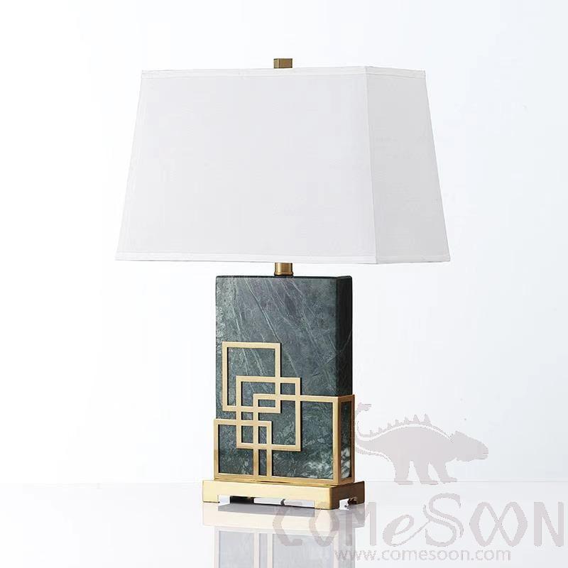 Ceramic Table Lamp-Marble + Metal + Fabric，5W,warm，400*230*670mm