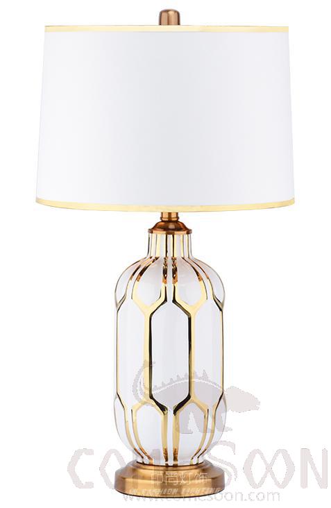 Marble Table Lamp-Ceramic + Metal + Fabric，5W,warm，360*360*660mm