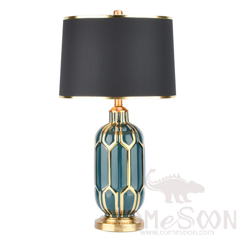 Marble Table Lamp-Ceramic + Metal + Fabric，5W,warm，360*360*660mm