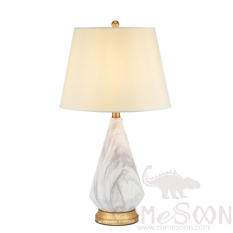 Marble Table Lamp-Ceramic + Metal + Fabric，5W,warm，350*350*640mm