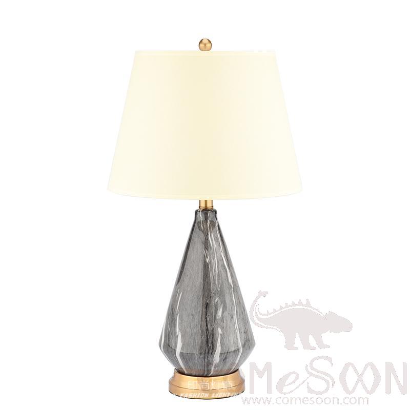 Marble Table Lamp-Ceramic + Metal + Fabric，5W,warm，350*350*640mm