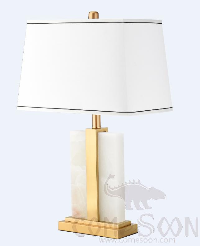 Marble Table Lamp-Marble + Metal + Fabric，5W,warm，400*200*690mm