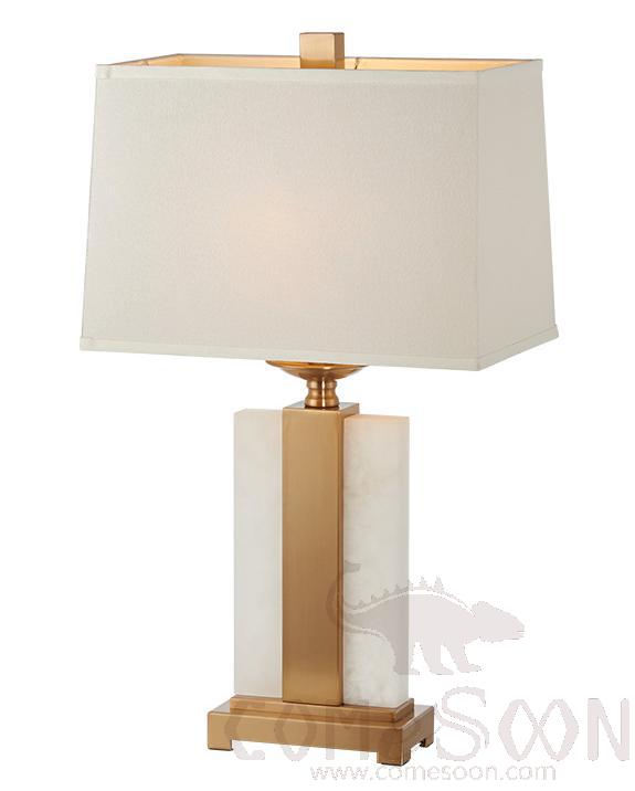 Marble Table Lamp-Marble + Metal + Fabric，5W,warm，400*200*690mm