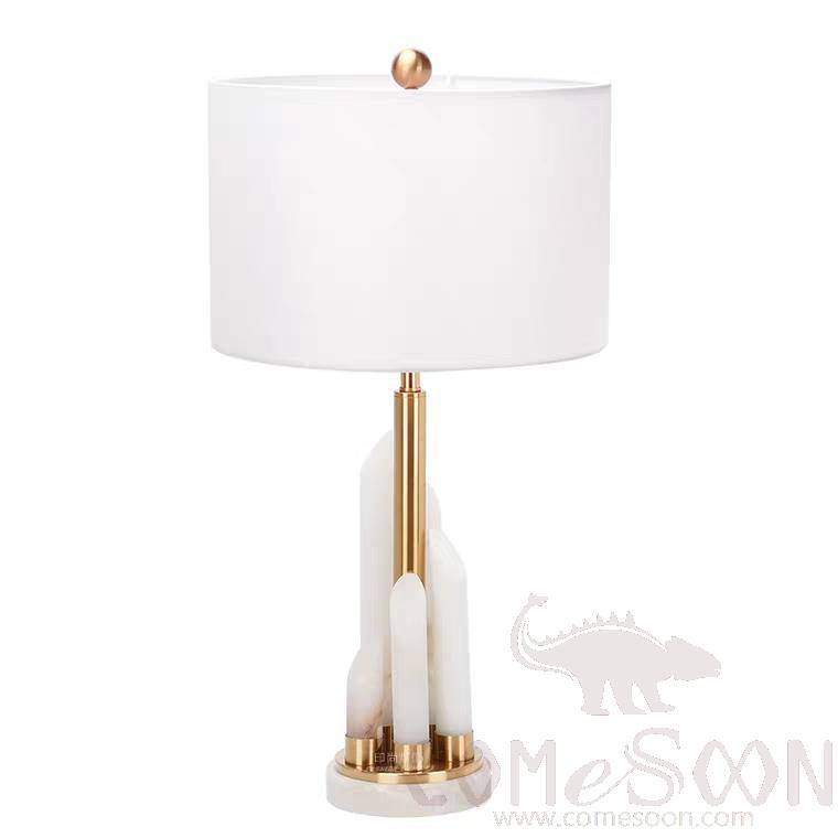 Marble Table Lamp-Marble + Metal + Fabric，5W,warm，400*200*690mm