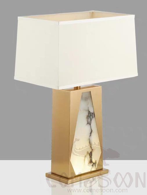 Marble Table Lamp-Marble + Metal + Fabric，5W,warm，400*200*690mm