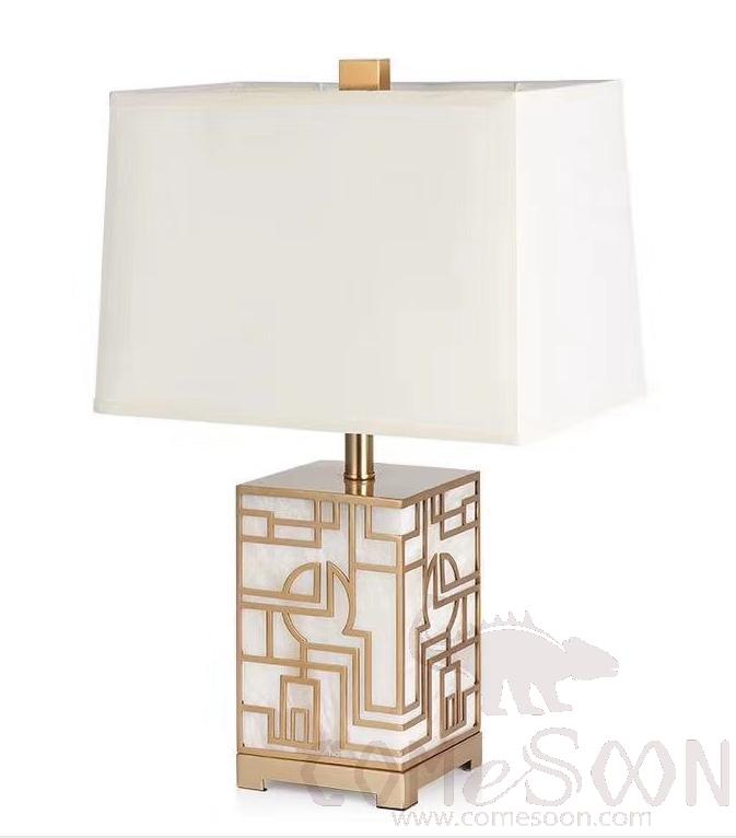 Table Lamp-Marble + Metal + Fabric，5W,warm，400*200*690mm