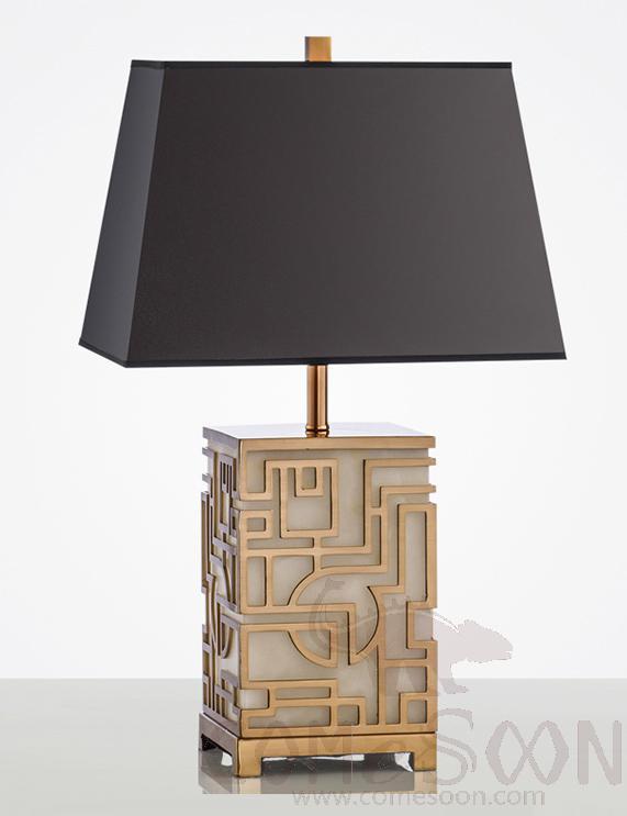 Table Lamp-Marble + Metal + Fabric，5W,warm，400*200*690mm