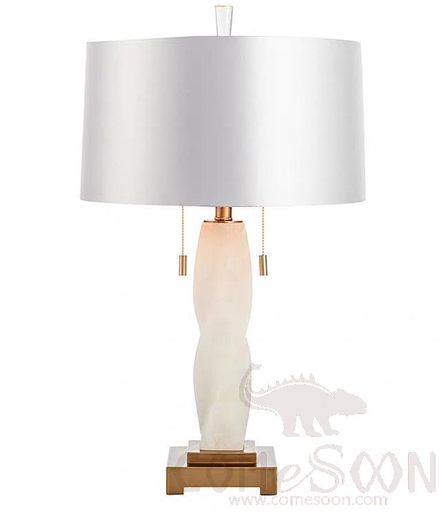 Table Lamp-Marble + Metal + Fabric，5W,warm，400*200*690mm