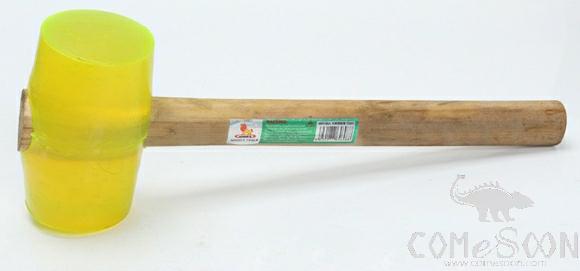 Rubber Handle With Wooden Handle 800G Yellow，Rubber + Wooden Handle
