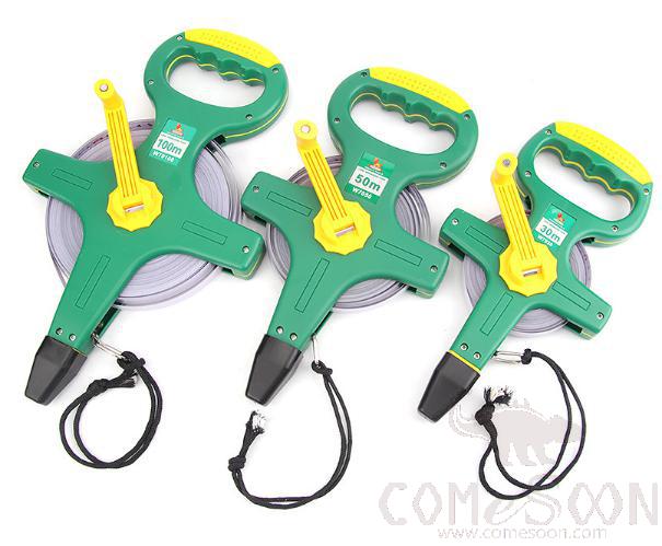 Open Reel Glass Fiber Tape Measure  50M，Abs Engineering Plastic + Fiberglass Tape