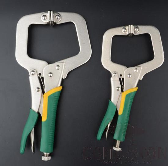 C-Shaped Locking  Pliers 9&quot; ，High Carbon Steel + Plastic Handle