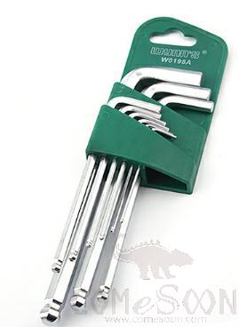 Ball Head End Hex Key Set Allen Wrench Metric 9Pcs，Cr-V Chrome Vanadium Steel