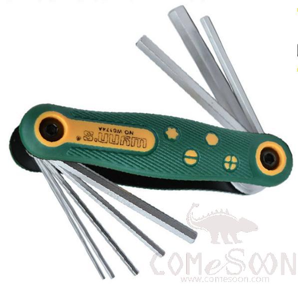 Folding Hex Key Set Imperial   8Pcs，Chrome Vanadium Steel